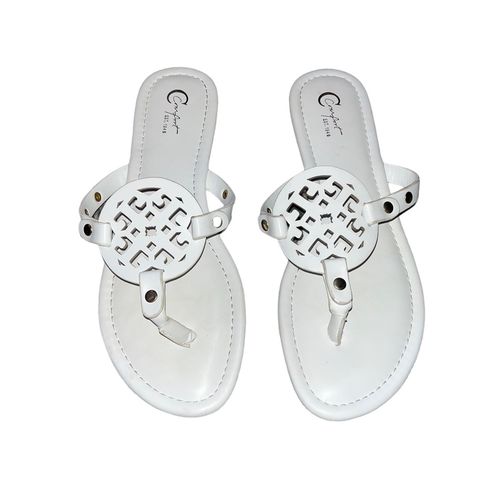 Comfort Est. 1946 Medsllion White Sandals Size 9